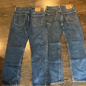 2 pair Levi's 505 Men's 33x32 Dark Blue Straight-Leg Denim Jeans (Pair)